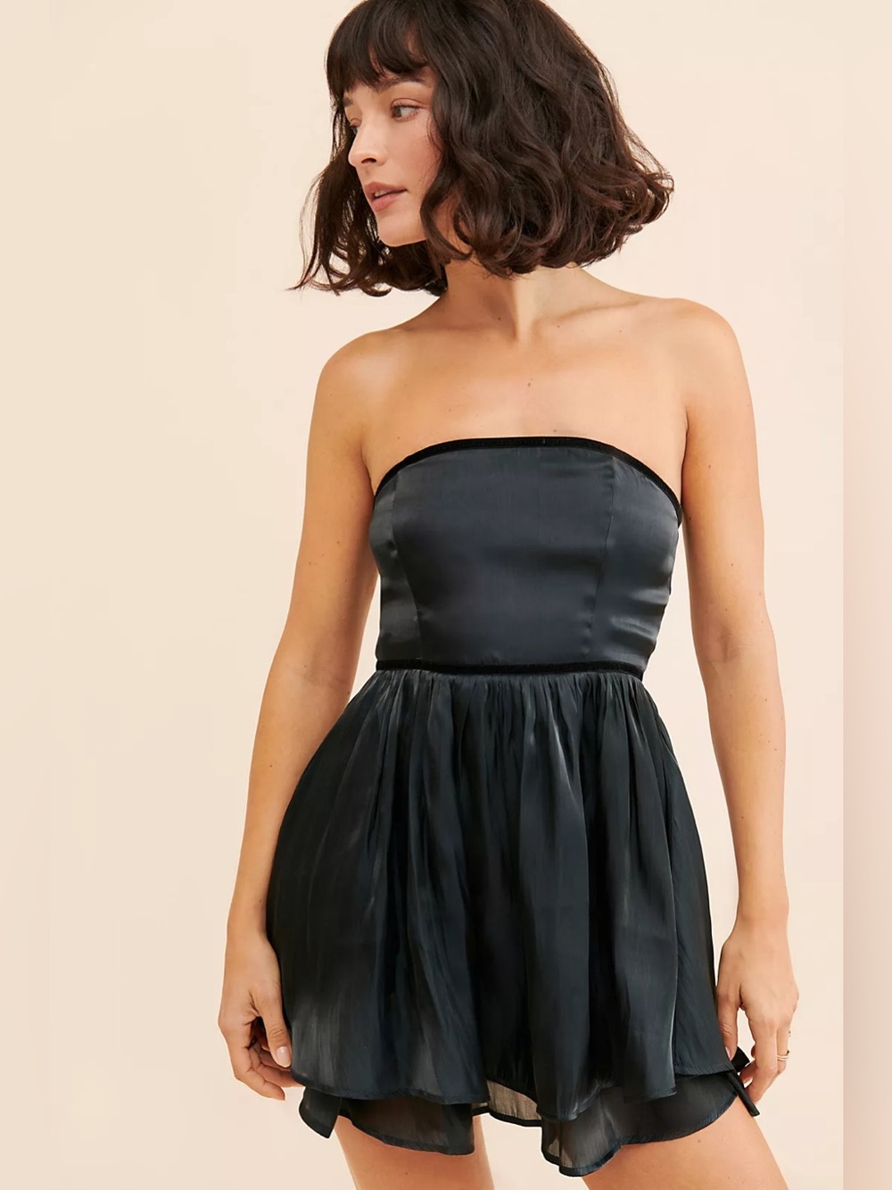 Free People Daisy Mini Strapless Dress Black Size M